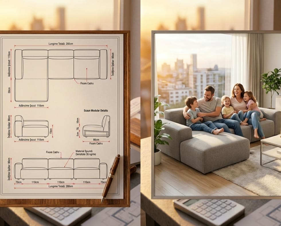 Exemplu de copywriting pentru promovare mobilier online: beneficii versus caracteristici