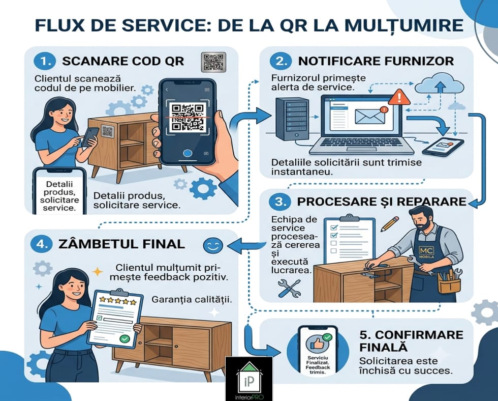 Flux de lucru optimizat pentru service pentru mobilier